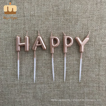 Rose Gold Individual Decorative Letter Birthday Cake Candles